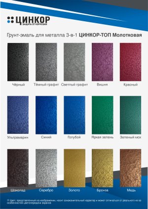 Цинкор-Топ - краска 3 в 1 с молотковым эффектом
